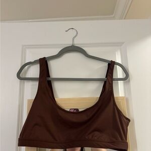 SKIMS Brown Tank Bikini Top